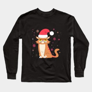 Grumpy Christmas Cat. Christmas Cat 2024 Long Sleeve T-Shirt